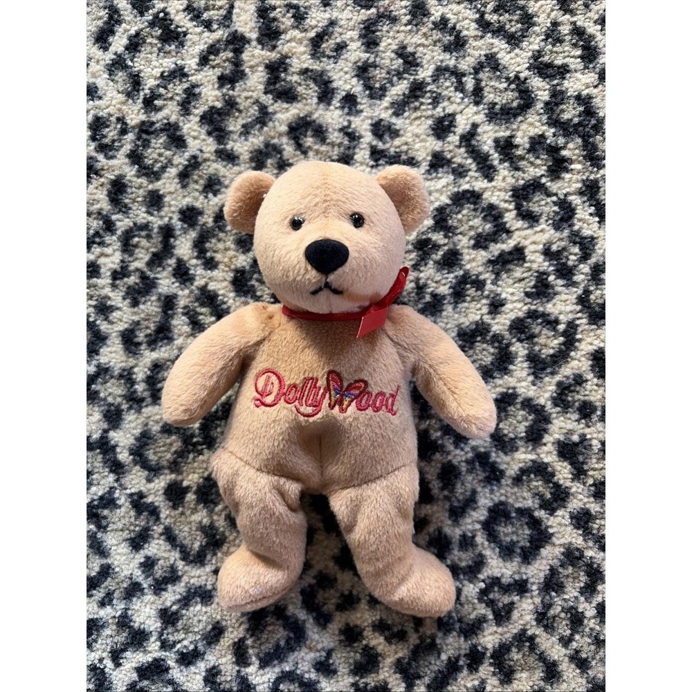 Dollywood Bear Plush "bean Bag Feel" Stuffed Animal Small Theme‎ Park Souvenir
